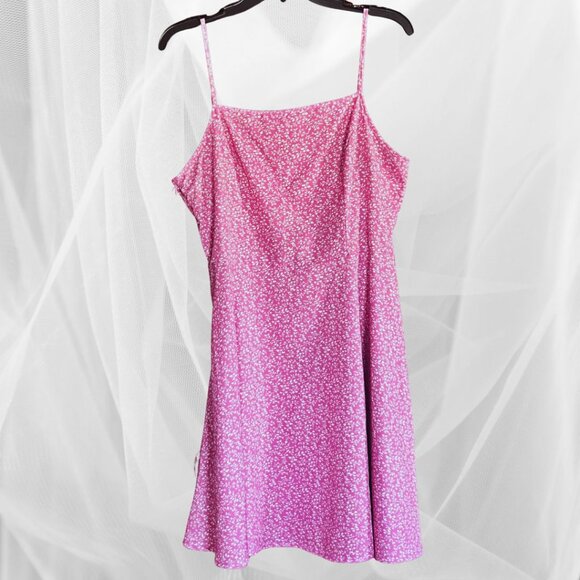 Pink Floral Spaghetti Strap Dress - Picture 2 of 5